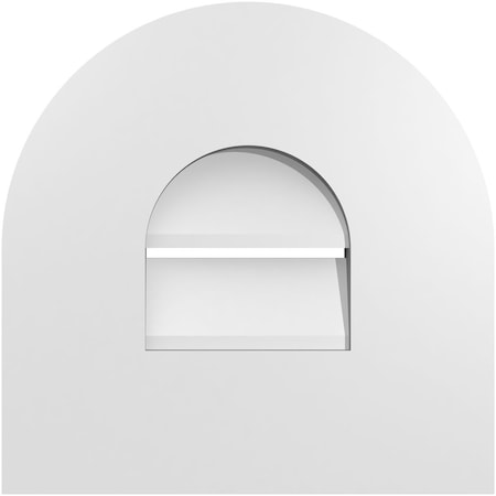 Ekena Millwork Round Top Surface Mount PVC Gable Vent: Functional, w/ 3-1/2"W x 1"P Standard Frame, 12"W x 12"H GVPRT12X1201SF